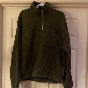 American Eagle Outfitters Dark Green Zip-Up Sweater Sz L.  NWOT